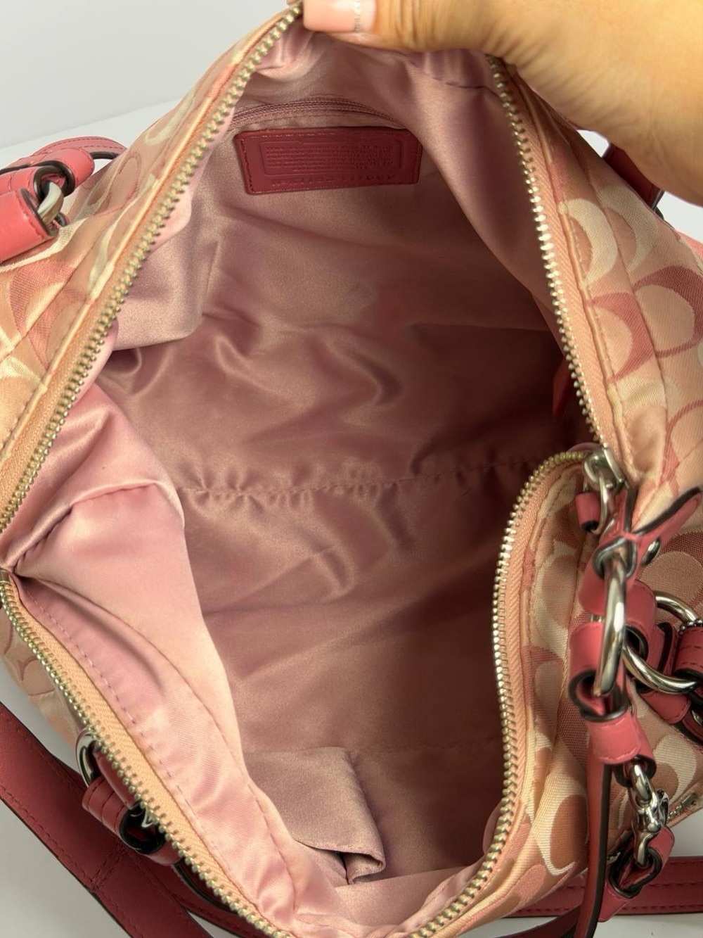 Coach Pink Alexandra Signature Monogram Shoulder Bag - Picture 10 of 12